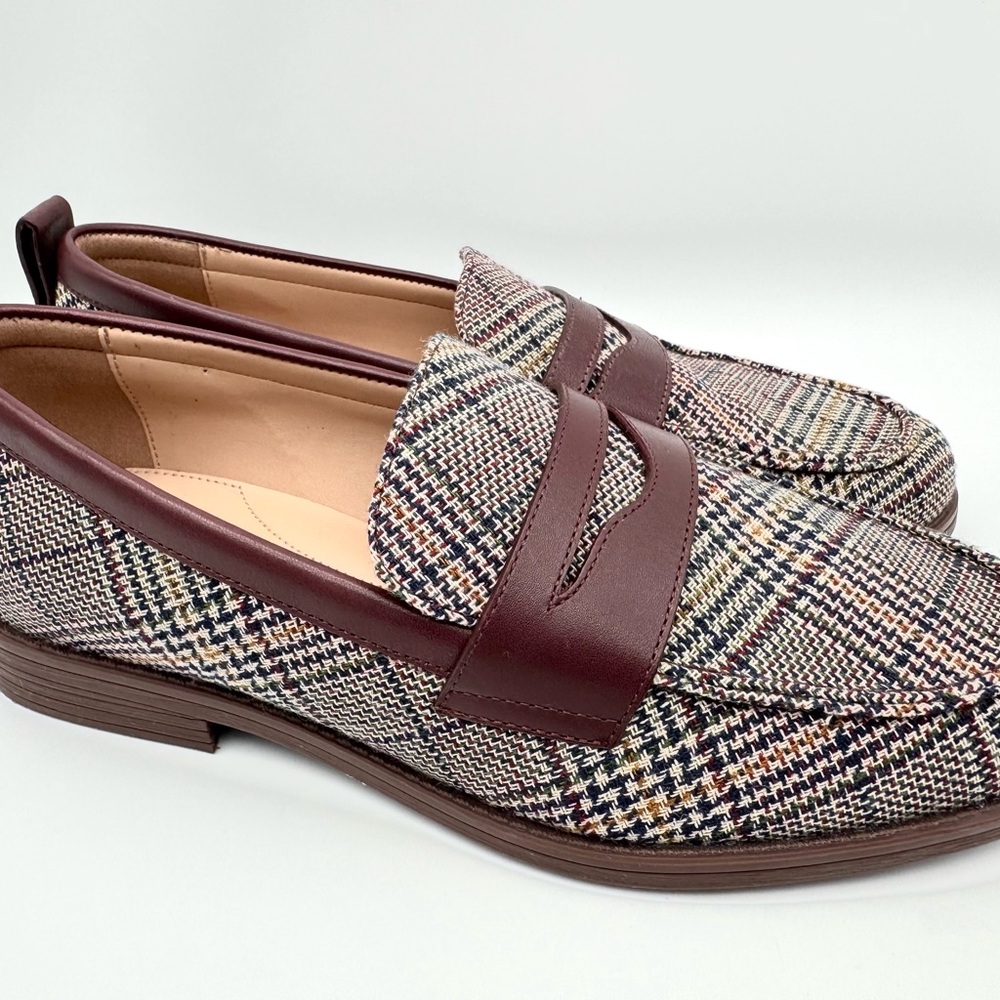 Cole Haan Women's Stassi Penny Loafer, Dark Brown/Multi/PlaidTextile Size 7 B - Picture 2 of 10